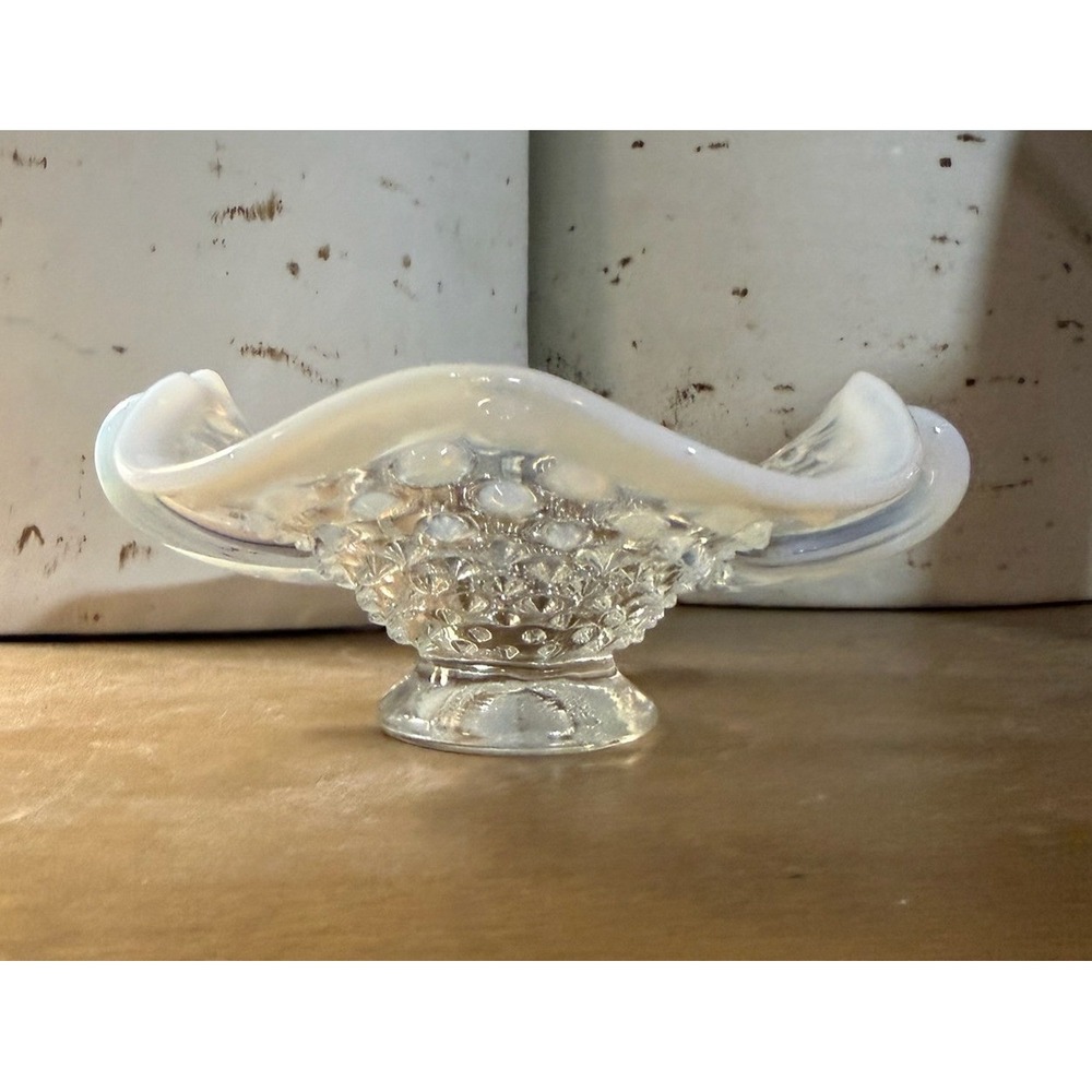 Vintage‎ Hobnail Opaline Glass Candy Dish Trinket Bowl